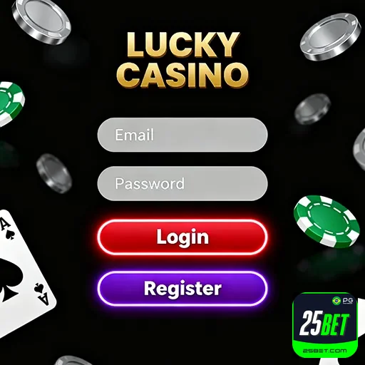 Tela de login do cassino com opções de acessar conta no celular